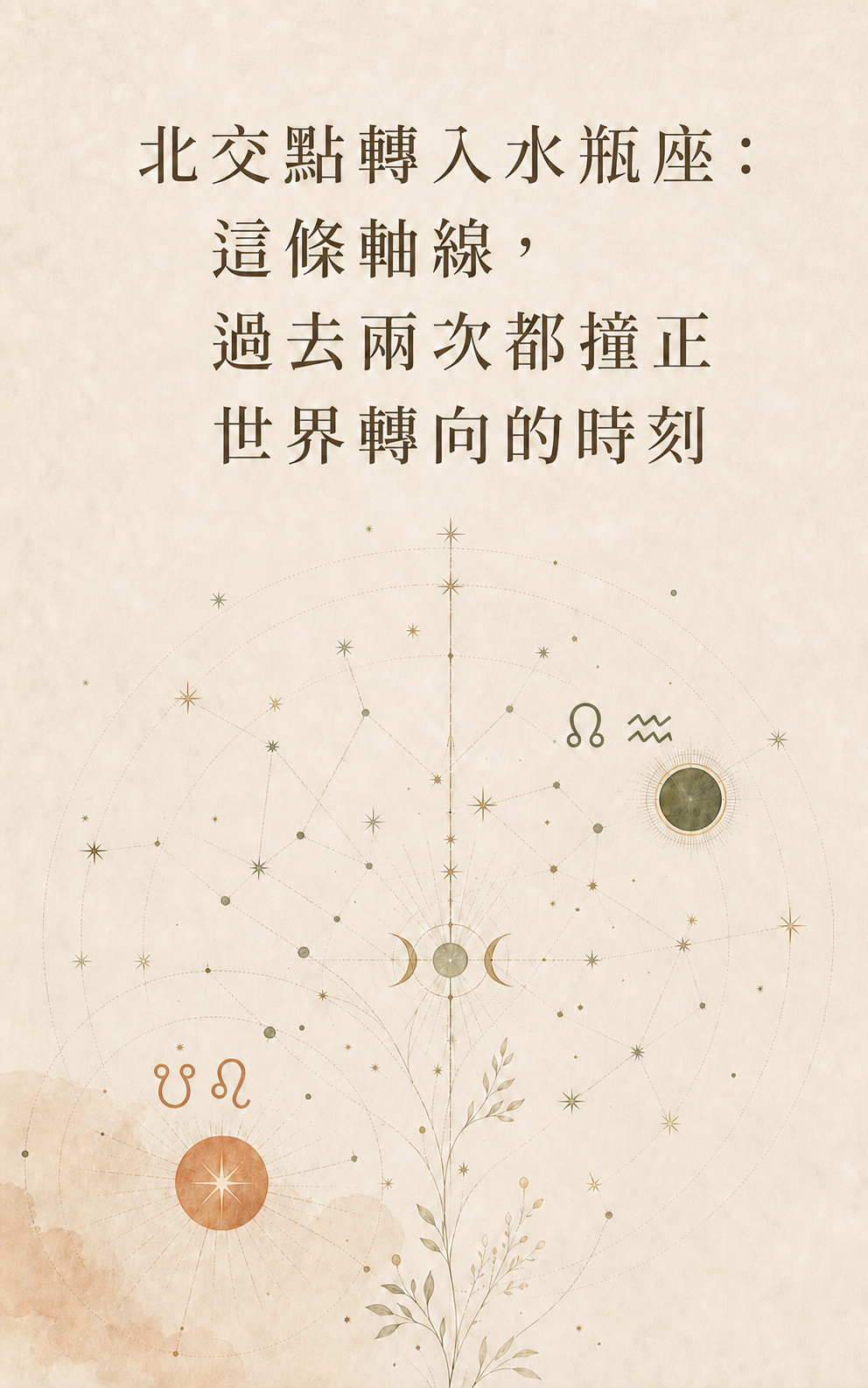 北交點轉入水瓶座：這條軸線，過去兩次都恰逢世界轉向的時刻